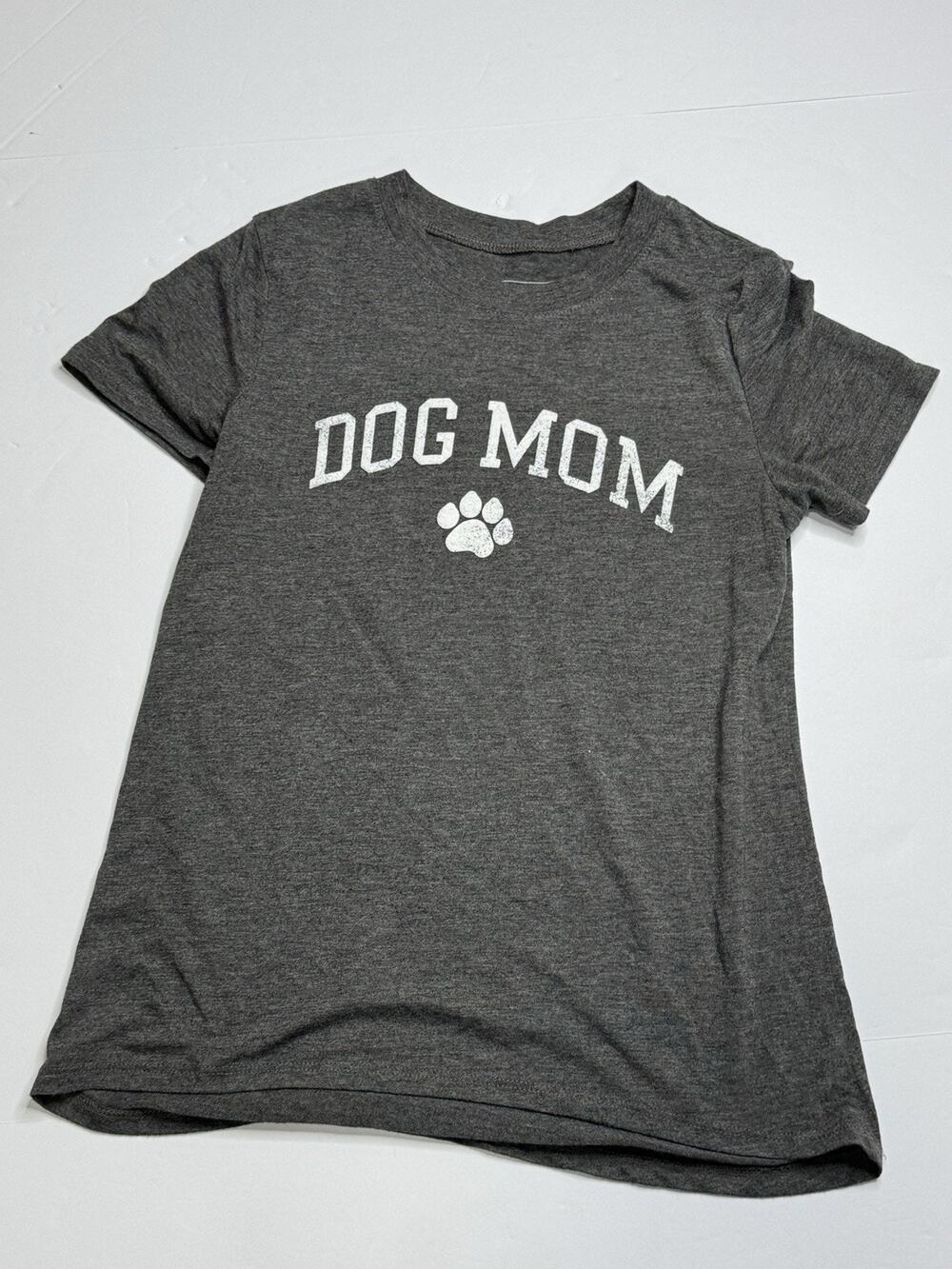 Dog Mom T Shirt Womens M Gray Paw Print Graphic Pet Lover Tee
